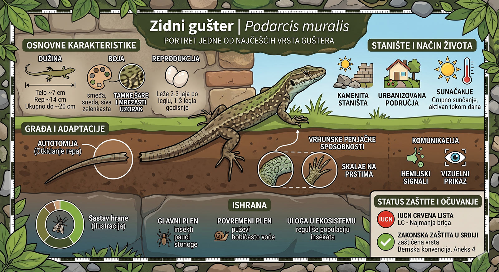 Zidni gušter Podarcis muralis