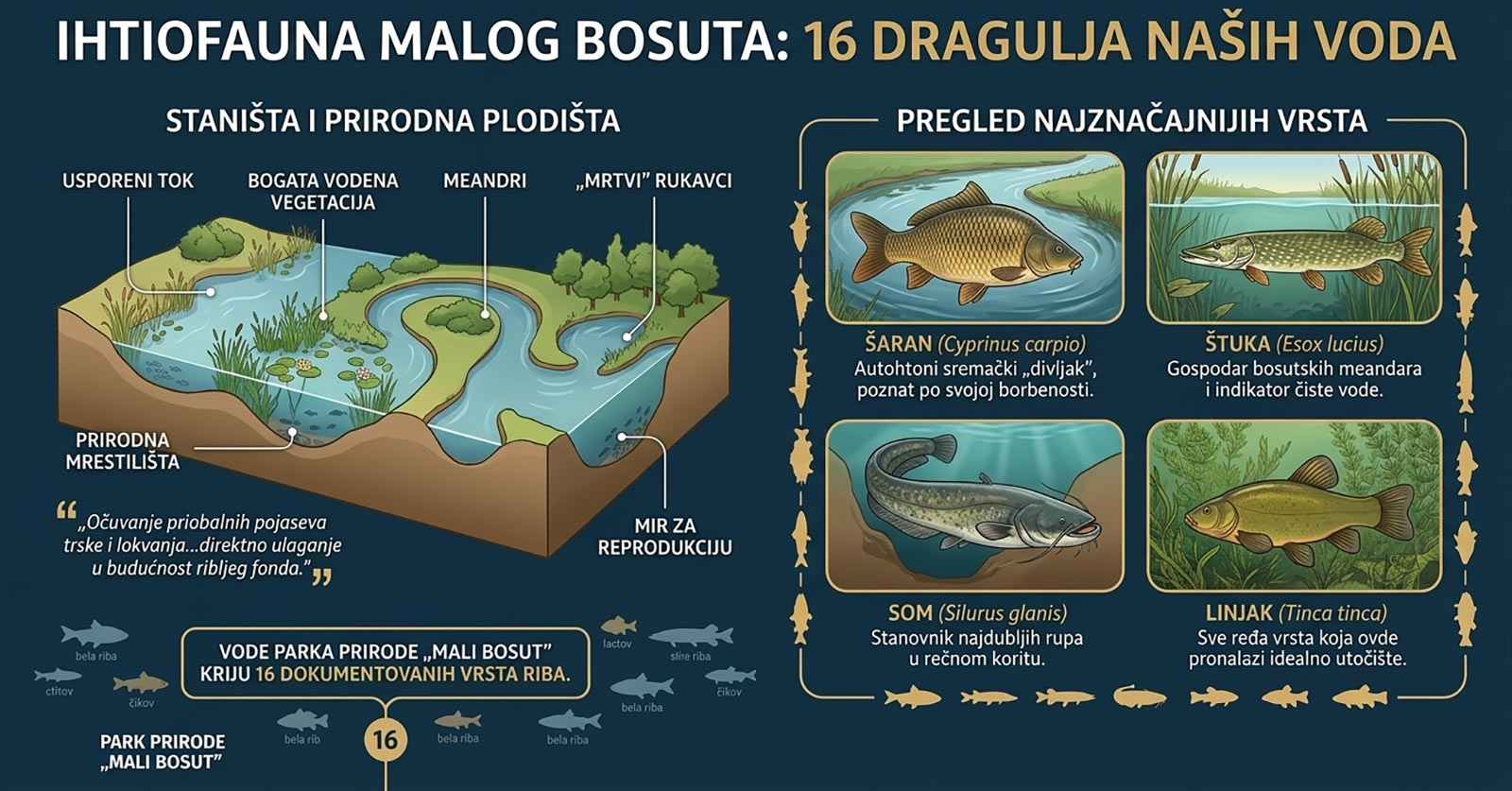 Ihtiofauna Malog Bosuta: 16 dragulja naših voda
